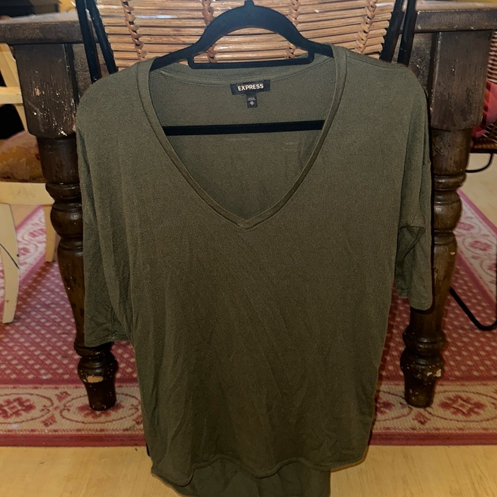 Olive green, sweater T-shirt from express
